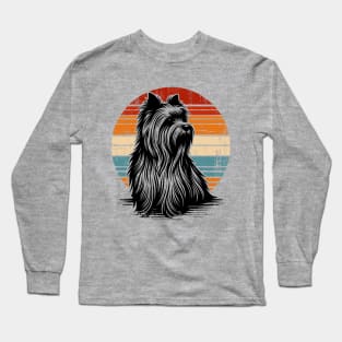 Vintage Retro Yorkshire Terrier Distressed Dog Long Sleeve T-Shirt